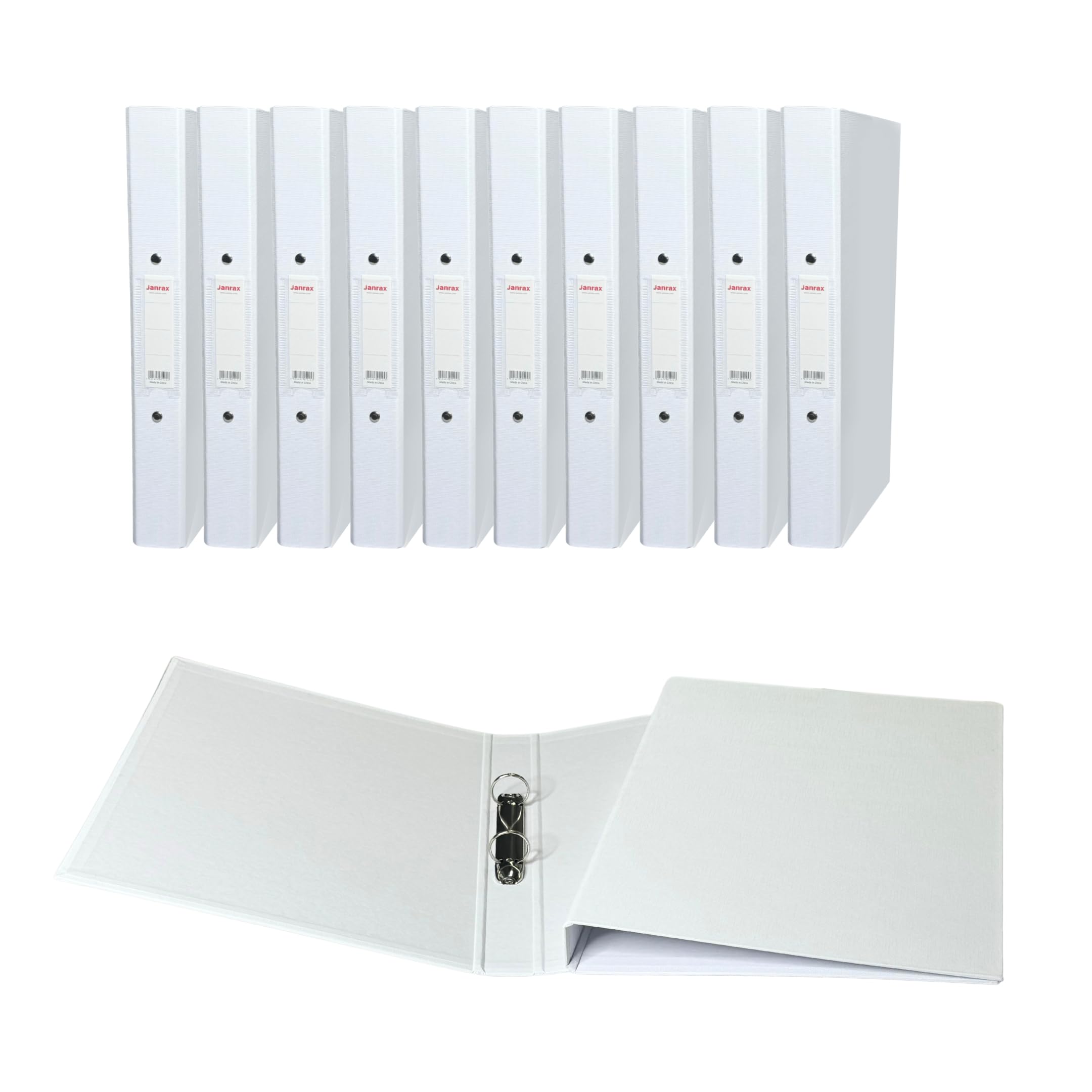 Pack of 20 A4 White Paper Over Board Ring Binders by Janrax โ image 1