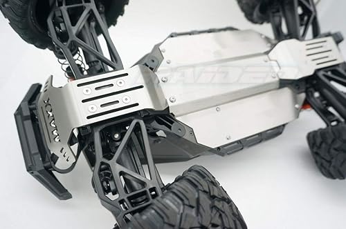 Miniatura 3 de V1 Versión Antigua Maxx Steel Chasis Protector Protector Armadura Delantera Centro Trasera Placa De Deslizamiento Para Traxxas V1 1/10 MAXX - Hueco