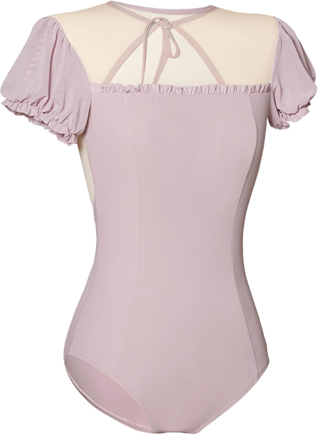 Women's Puff Sleeve Ballet Leotard, Open Back Gymnastics Bodysuit, Ballerina Dance Costume - Image 4