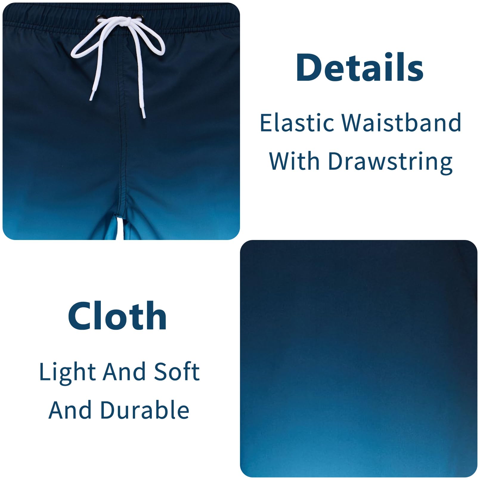 Vorvowry Costume Uomo Mare Calzoncini Asciugatura Rapida Costumi da Bagno Impermeabile Boxer con Tasca Estivi Pantaloncini Uomo Colore Sfumatore per Nuoto Corsa Fitness