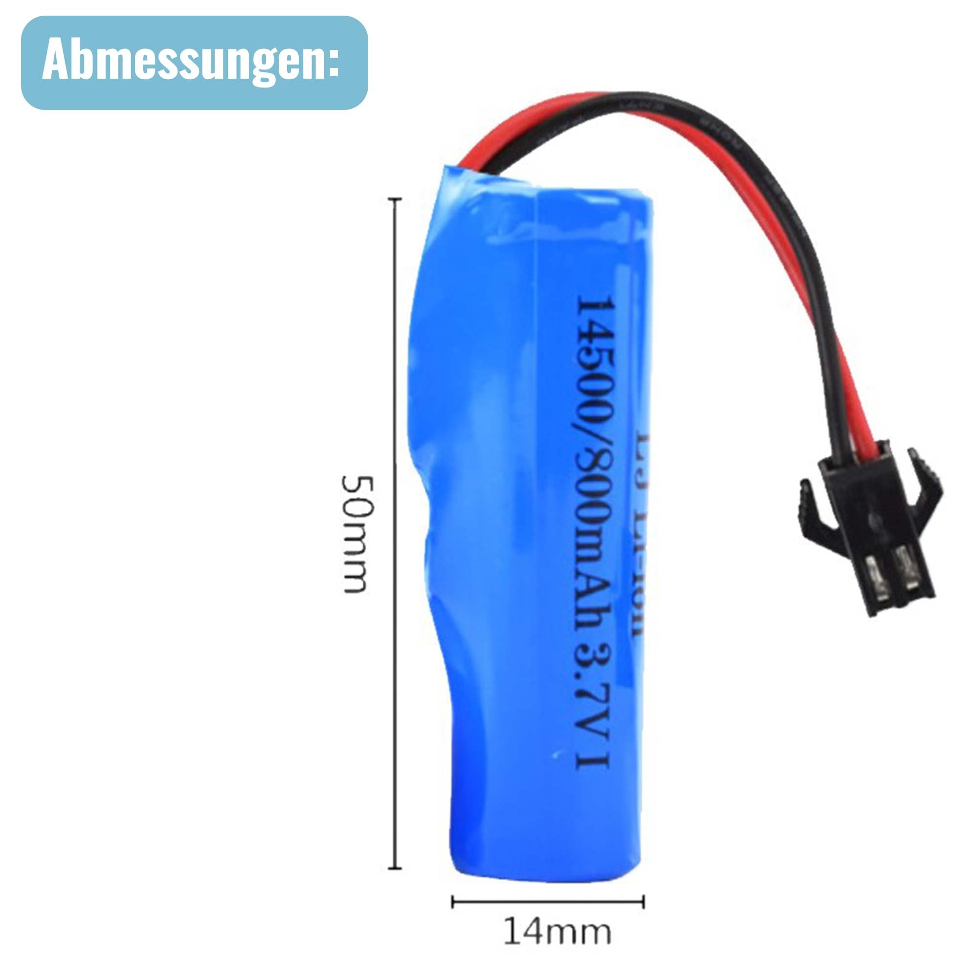 14500 Akku 3.7V 800mAh Li-Ion - Ersatzakku Mit USB-Ladekabel Für RC Fahrzeuge