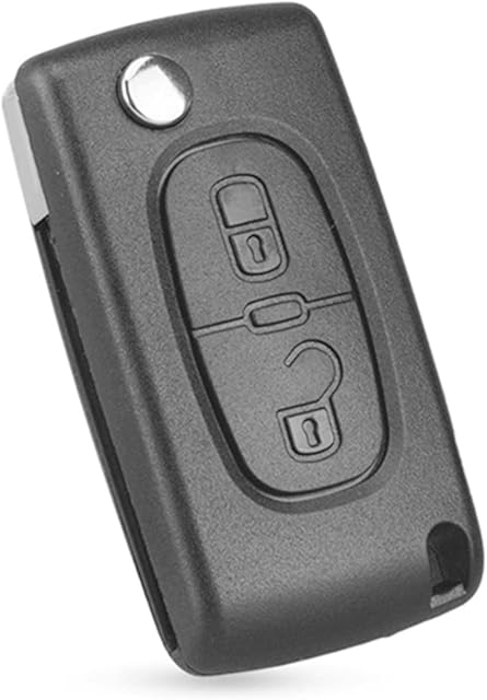 Expresskeyfobs® 2 Buttons Remote Key Fob for Peugeot 207 307 308 3008 5008 Partner | Citroen Berlingo C3 DS3 | Case Cover Shell Flip Blade Replacement | Car Accessories
