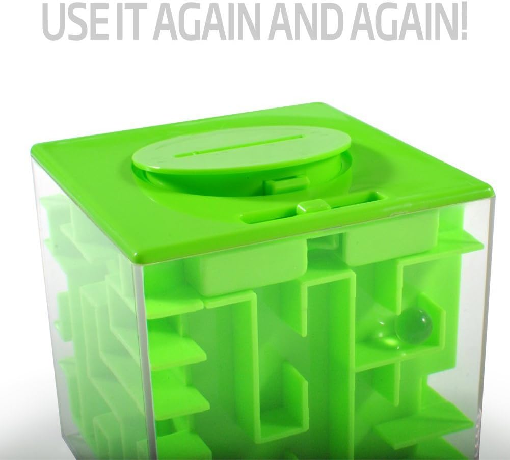 Trekbest Money Maze Puzzle Box - A Fun Unique Way to Give Gifts for Kids and Adults (Green)