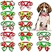 Petunny Christmas Small Dog Bow Ties,12Pcs Bulk Pet Bowties with Adjustable Cats Adjustable Bowties Pet Neck Bows for Dog Cat Holidays Decorations Grooming Accessories(Random Color)