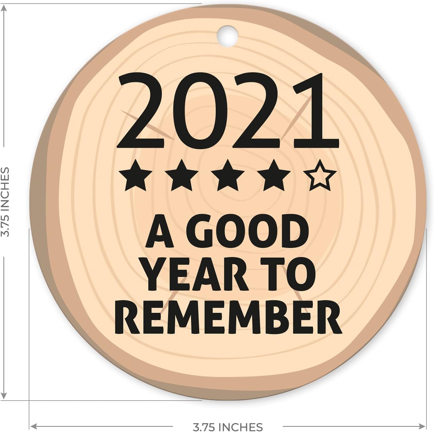 Soul Décor 2021 A Good Year to Remember Ornament, Large 3.75" Round Metal Ornament, Velvet Pouch Included