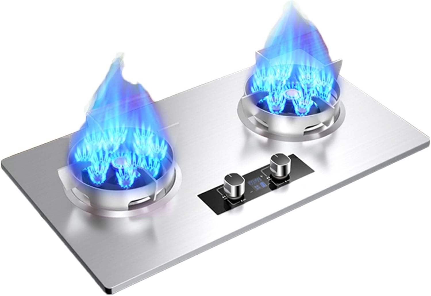 Estufa de Gas 2 Puestos 75 cm Acero Inoxidable Encendido Automático