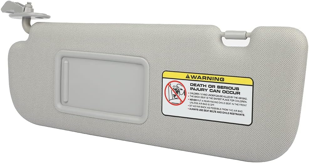 Windshield Sun Visor Left Driver Side for Hyundai for Elantra 2011-2015 Gray Car Visor Extender Without Sunroof with Mirror 852103X000TX