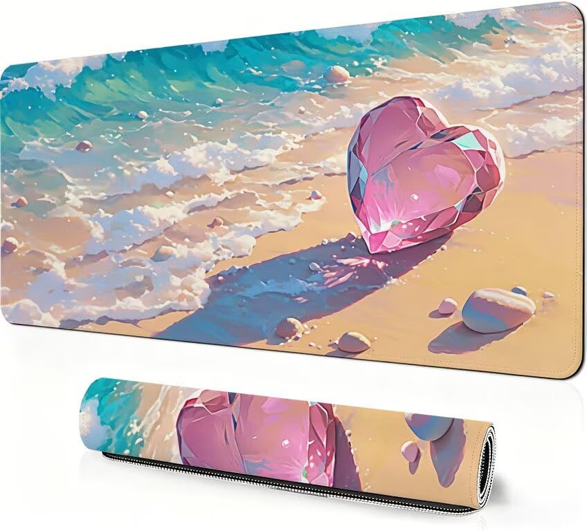 Love Gamingowa podkładka pod mysz, 900 x 500 x 3 mm, morze, akcesoria do gier, podkładka na biurko, wodoodporna i antypoślizgowa, ulepszona precyzja i prędkość, do dekoracji biurka DZ-1