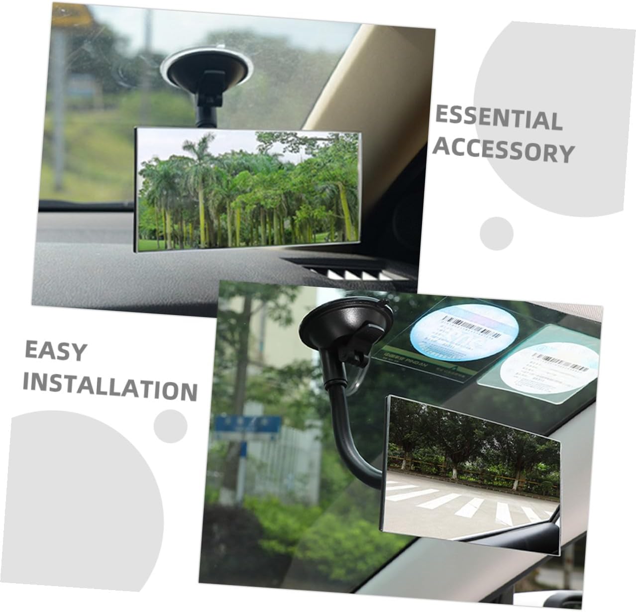 2pcs Rear View Mirror for Car Rearview Mirror with Suction Cup Shatterproof Glass Adjustable Angle for Rear Facing Car Seats