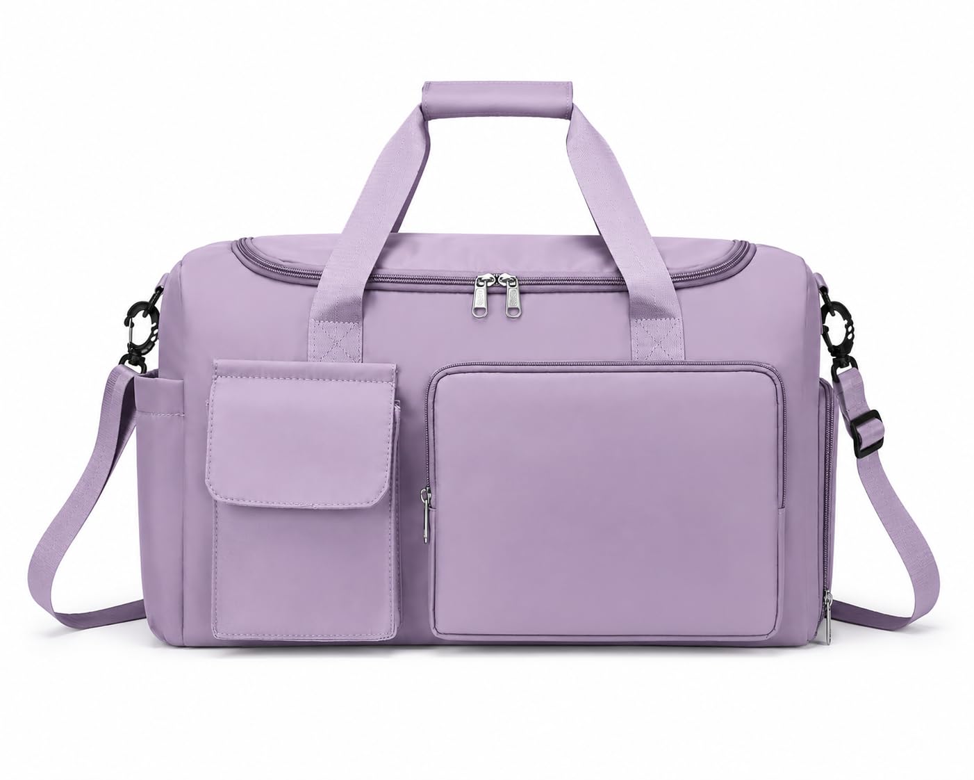 Travel Duffel Bag with Shoes Compartment Sports Gym Bag with Dry Wet Separated Pocket for Men and Women, Overnight Bag Weekender Bag Training Handbag (Purple)-image-39