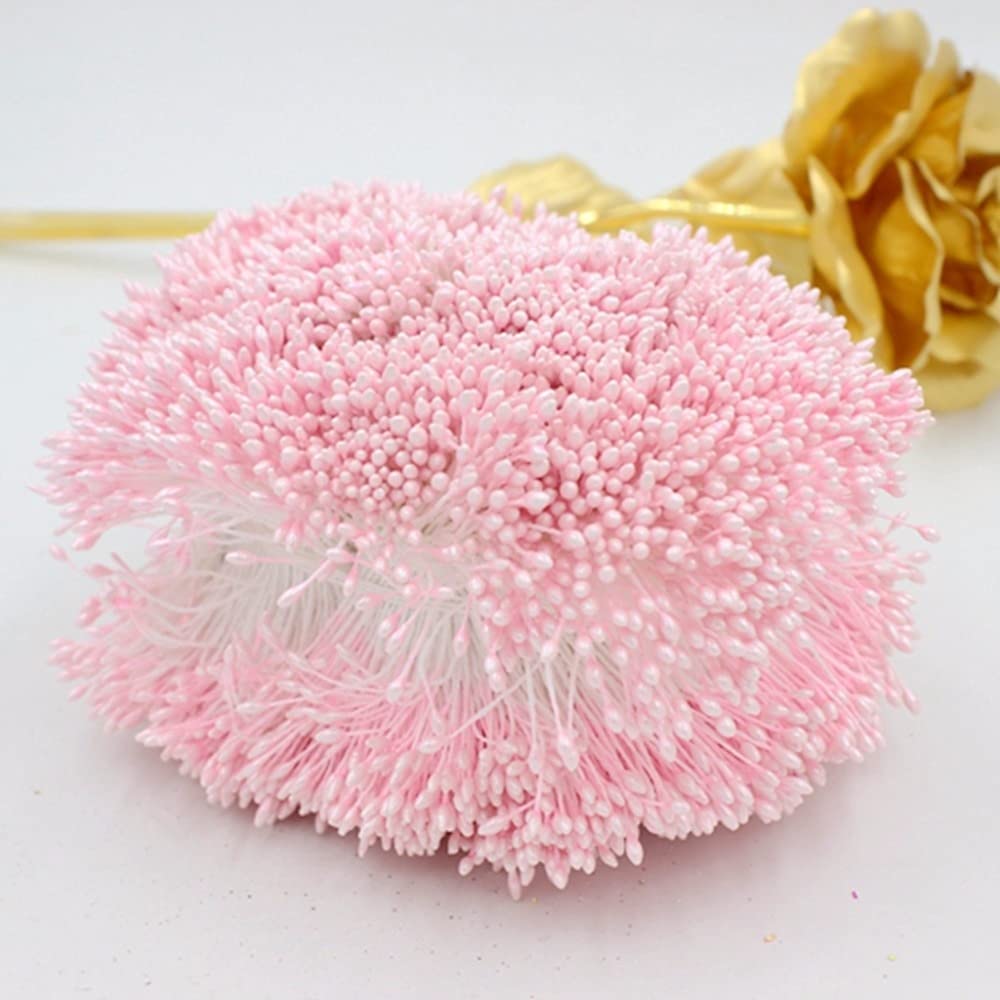 PATIKIL 2.5mm Doppie Teste Stame di Fiore 340pz Stame di Fiori Artificiali Pistillo Stame Floreale Perlato Opaco per Decorazioni Natalizie Fai da Te Carte Auguri Matrimonio Giallo Chiaro