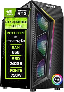 PC Gamer Blue PC Intel core I5 (3ª Geração) 8GB RTX 3050 8GB GDDR6 SSD 240GB - Fonte 750w