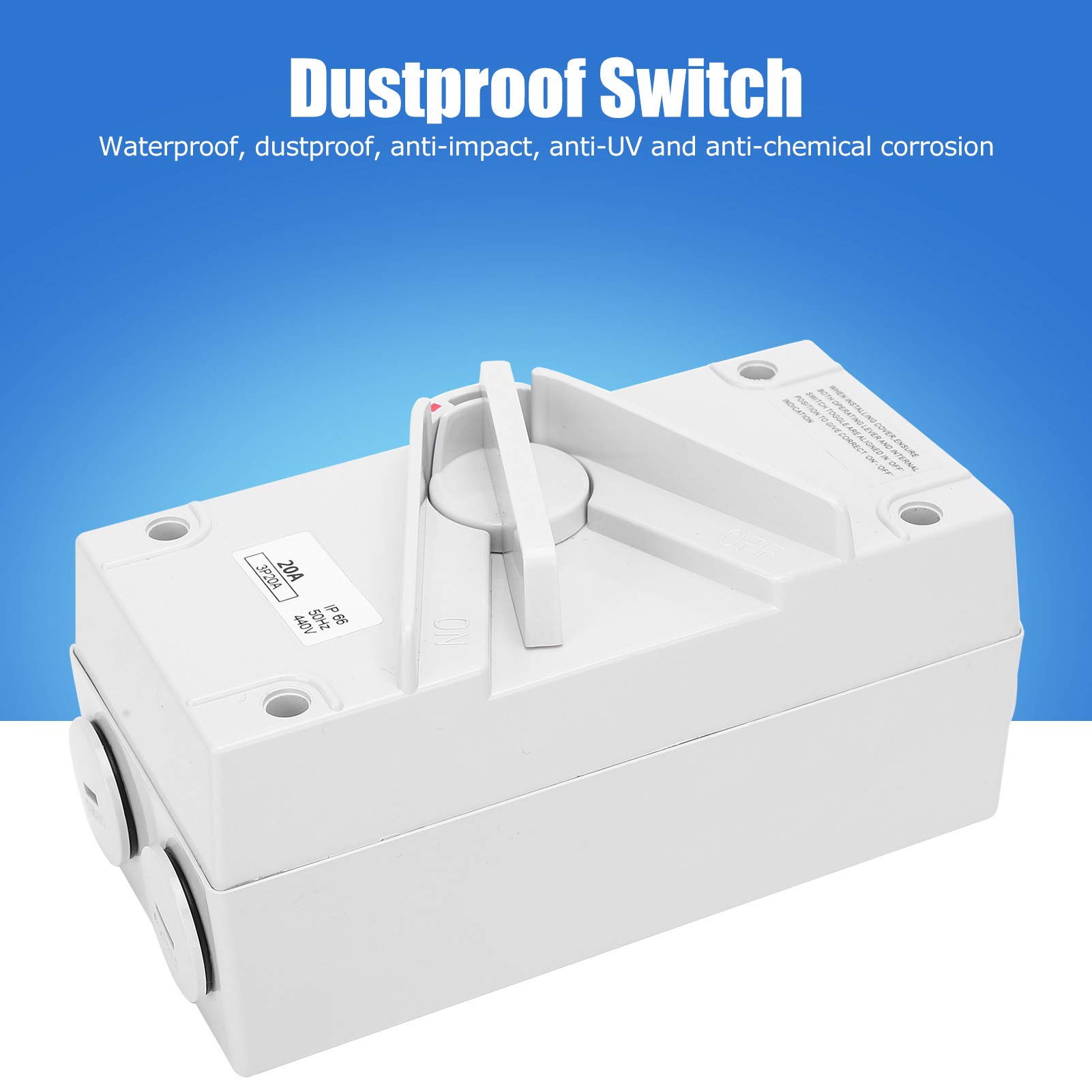Isolator Switch, 3?Phase 3?Stage Switch, Outdoor for Industry (CF-3P20A), Safety Isolation Switches Disconnect Breaker Box Disconnect Switch