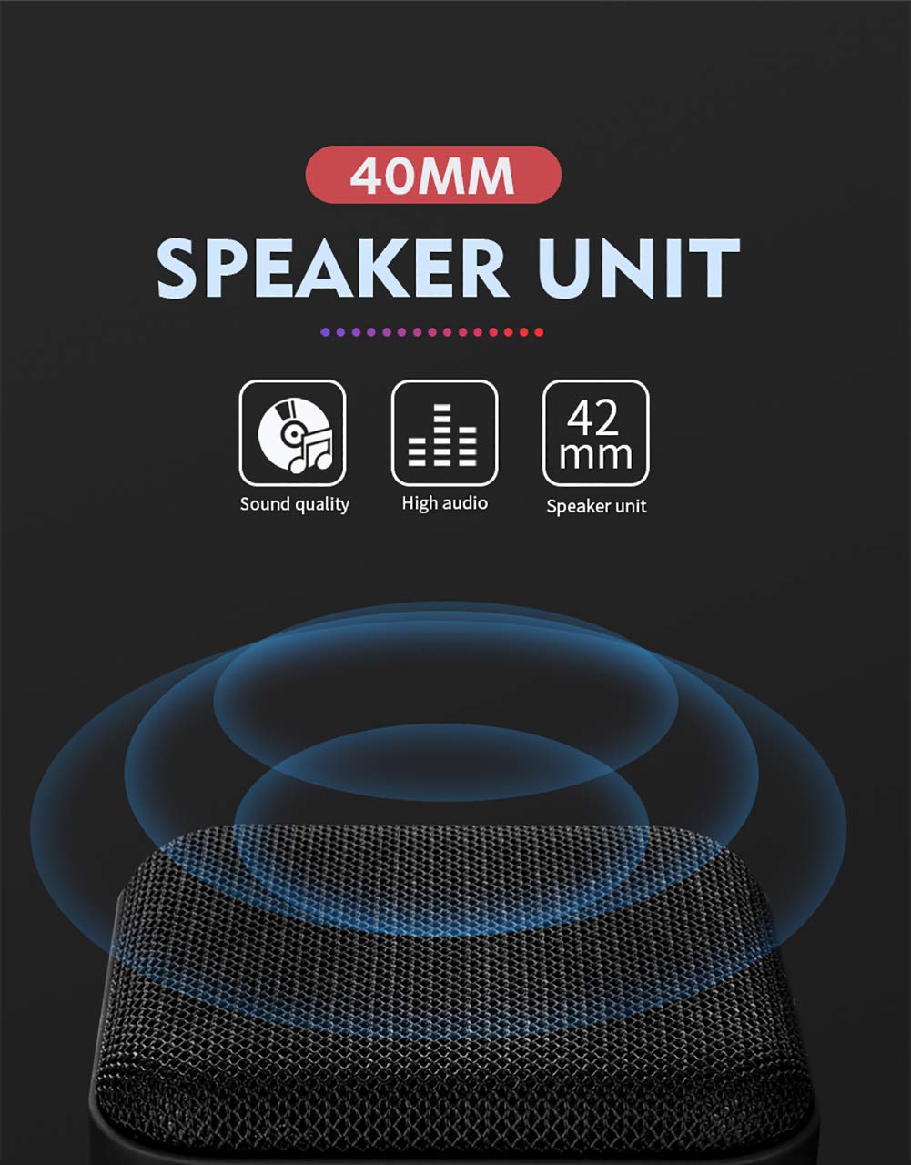 C- Altavoz Bluetooth Portátil Mini Altavoz Inalámbrico Sistema De Sonido 10W Música Estéreo Envolvente Altavoz para Exteriores Soporte FM Tfcard,Azul
