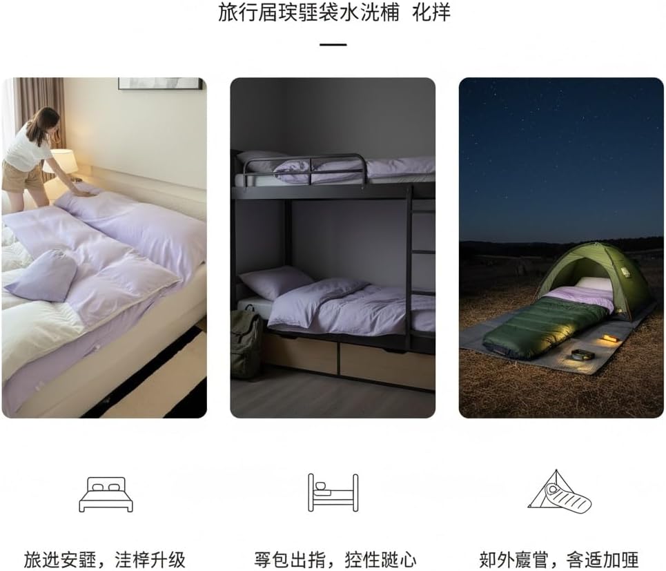 Travel Sheet Sleep Sack Cotton Sleeping Bag Liner Lightweight Portable Hotel Sheets for Comfortable Travel Sleeping Experience King Size for Hotels Camping and Outdoor Adventures