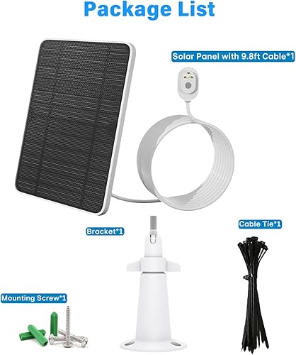 Miniatura 8 de Cargador de Panel Solar Compatible con Cámara Arlo Pro 5S/Pro 4/Pro 3/Pro 3 Floodlight/Ultra/Ultra 2, Paneles Solares de 6V 4.5W Carga IP65