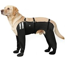 COODEO Dog Socks for All 4 Paws, Waterproof Non-Slip Easy to Wear, Licking Prevention Paw Protection, Durable Warm Salt-Resistant, for Rain Snow Post-Surgery Wound Care Daily Use Black, L