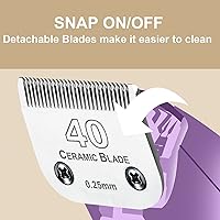 Vista 24 de Cuchillas de cerámica desmontables para perros y mascotas, compatible con Andis tamaño 5FC de 1/4 pulgadas de longitud de corte, compatible