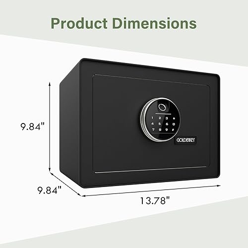 Miniatura 7 de Caja fuerte de seguridad digital (0.77 pies cúbicos) y caja de seguridad, pequeña caja de seguridad para dinero, bloqueo de huellas dactilares,