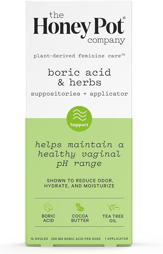 The Honey Pot Company, Boric Acid & Herbs, Suppositories + Applicator
