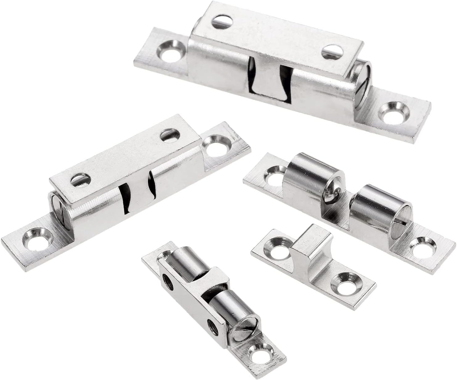 1Pc Silver 42/50/60/70mm Brass Touch Beads Lock Door Spring Clip Cabinet Door Catches Ball Catch Home Cupboard Door Latch(Small)