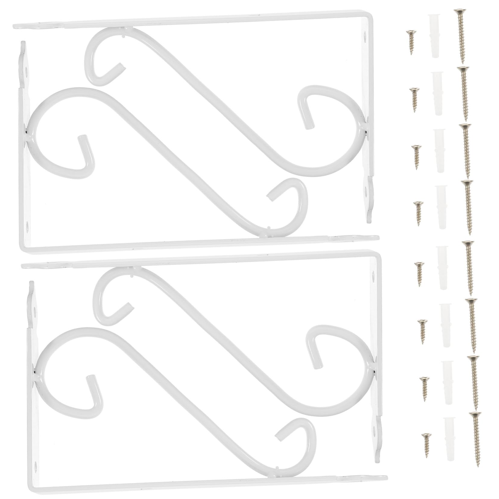 4 Piezas Soportes de Estante de Pared Hierro con Diseño Floral Juego de Escuadras Resistentes para Repisas Estanterías y Soporte
