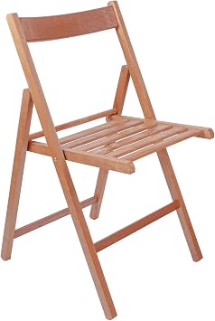 Harbour Housewares Beech Wood Folding Chair - Walnut - 1x - Wooden Garden Chair Outdoor Seating Deck Seats Lightweight Foldable Dining Patio Furniture