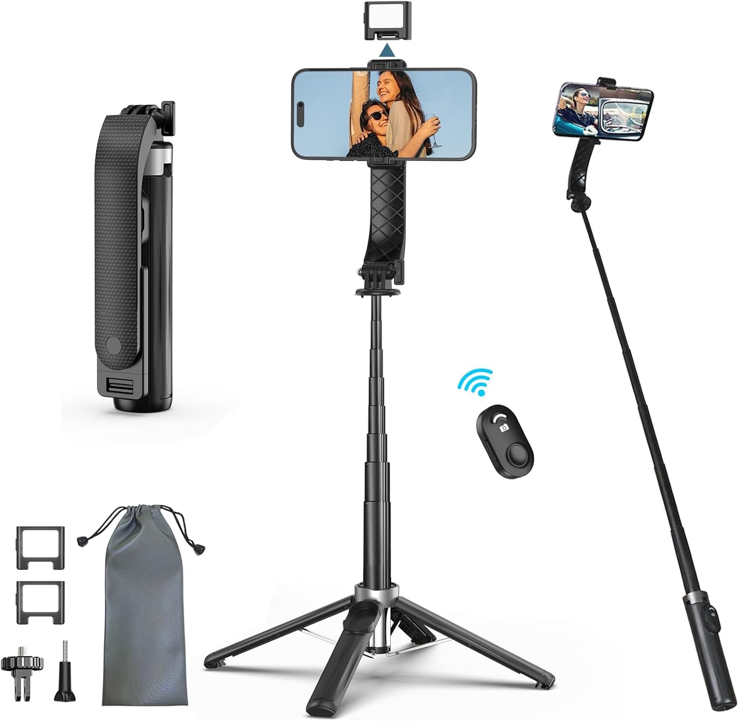 【Upgrade Quadripod】 iXTRA 41" Mini Cell Phone Tripod Selfie Stick with