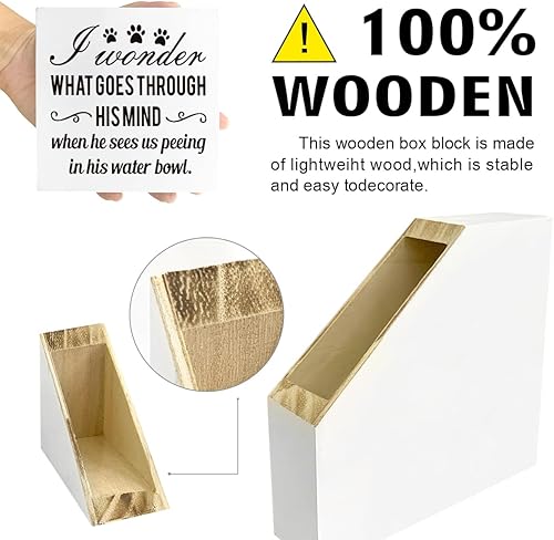 Miniatura 3 de LVQHI Cartel de madera con texto en inglés I Wonder What Goes Through His Mind, letrero de madera con texto en inglés I Wonder What Goes Through His