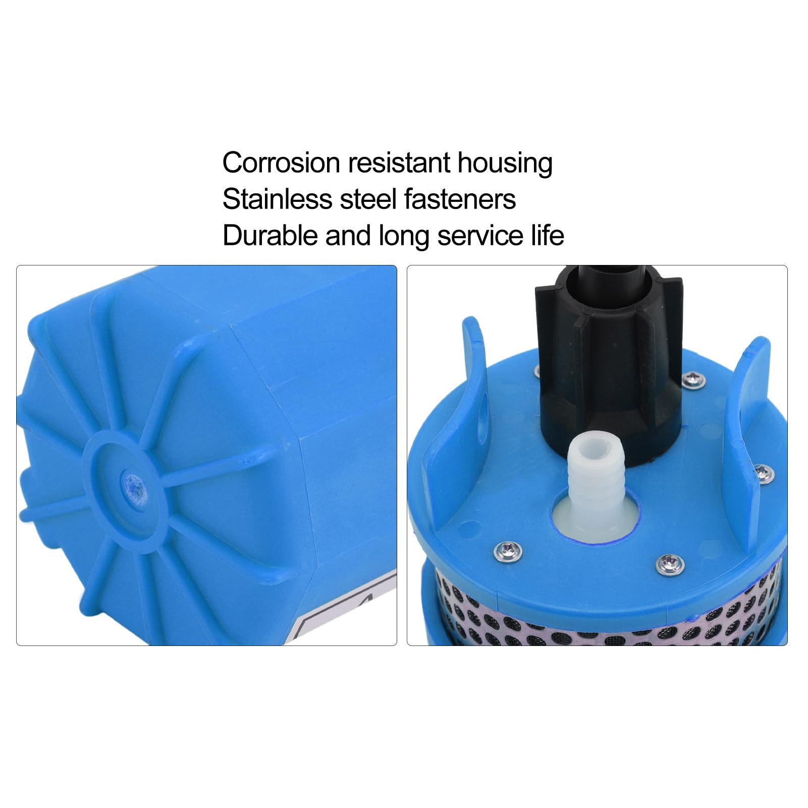 Pompa Sommergibile Solare 24V Pompa per Pozzi Profondi da 30 M di Sollevamento 6,5 LPM con Pressacavo a Tenuta Stagna a Sgancio Rapido per Irrigazione per Stagni di Bestiame (BLUE)