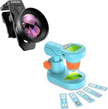 APEXEL 100Ultra Macro Lens - Enhanced Version Smartphone Lens for Smartphone & 800X Handheld Digital Microscope with 2 IPS Screen