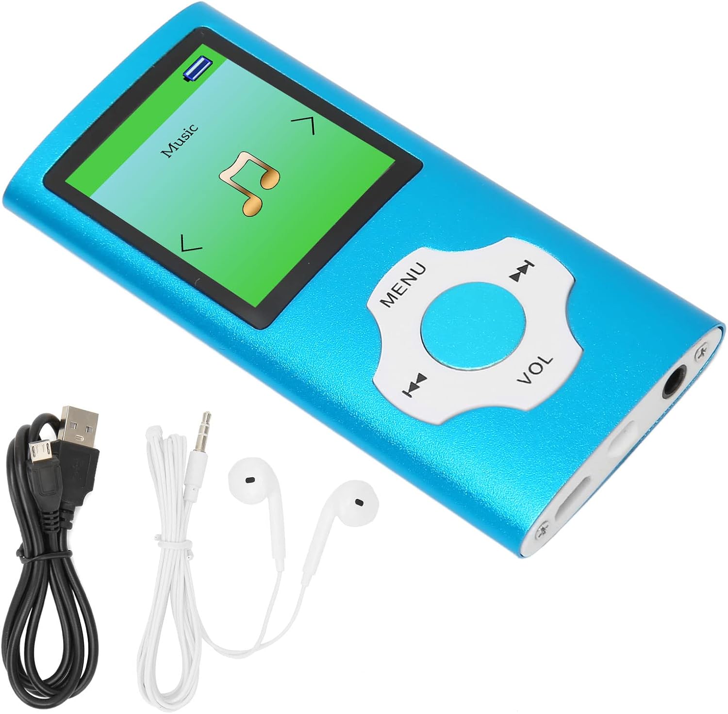 MP3 Player, Kids MP3 Player Portable Audio Music Player with FM Radio, Voice Recorder, E Book, HiFi Lossless Sound MP3 Music Player for Running Sport ( Blue)