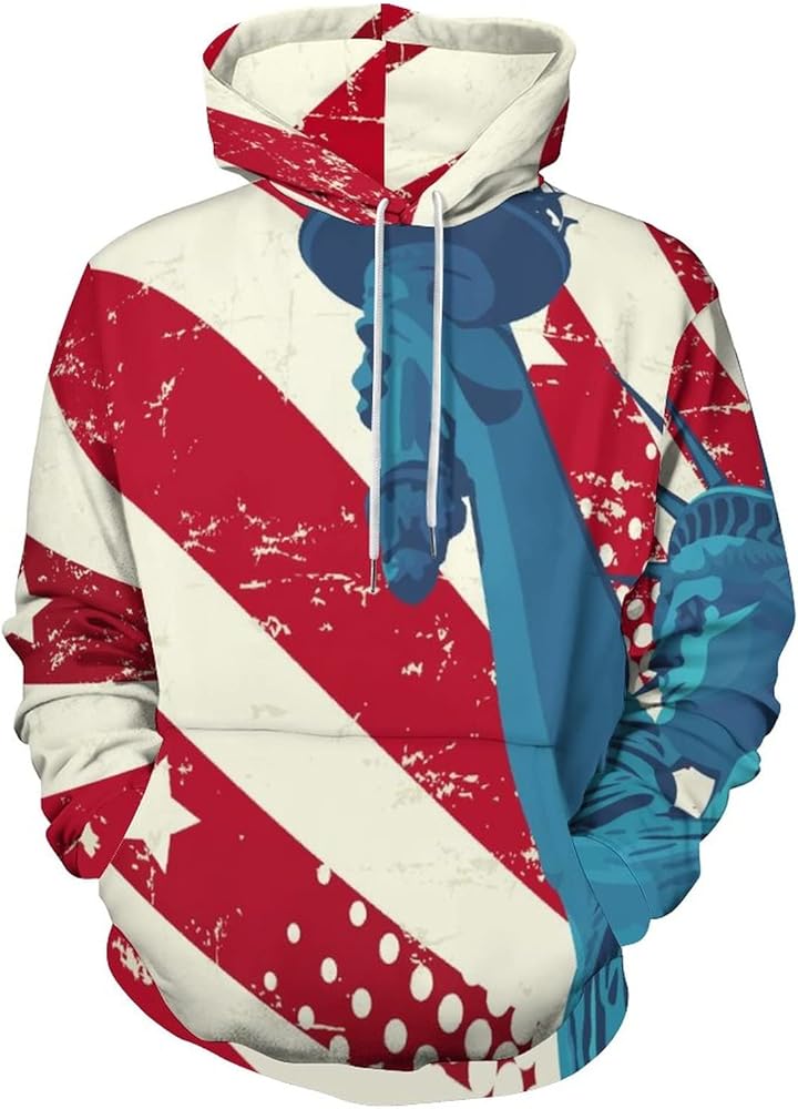 Adult Hoodie American Flag The Statue Of Liberty Sweatshirts Hoody