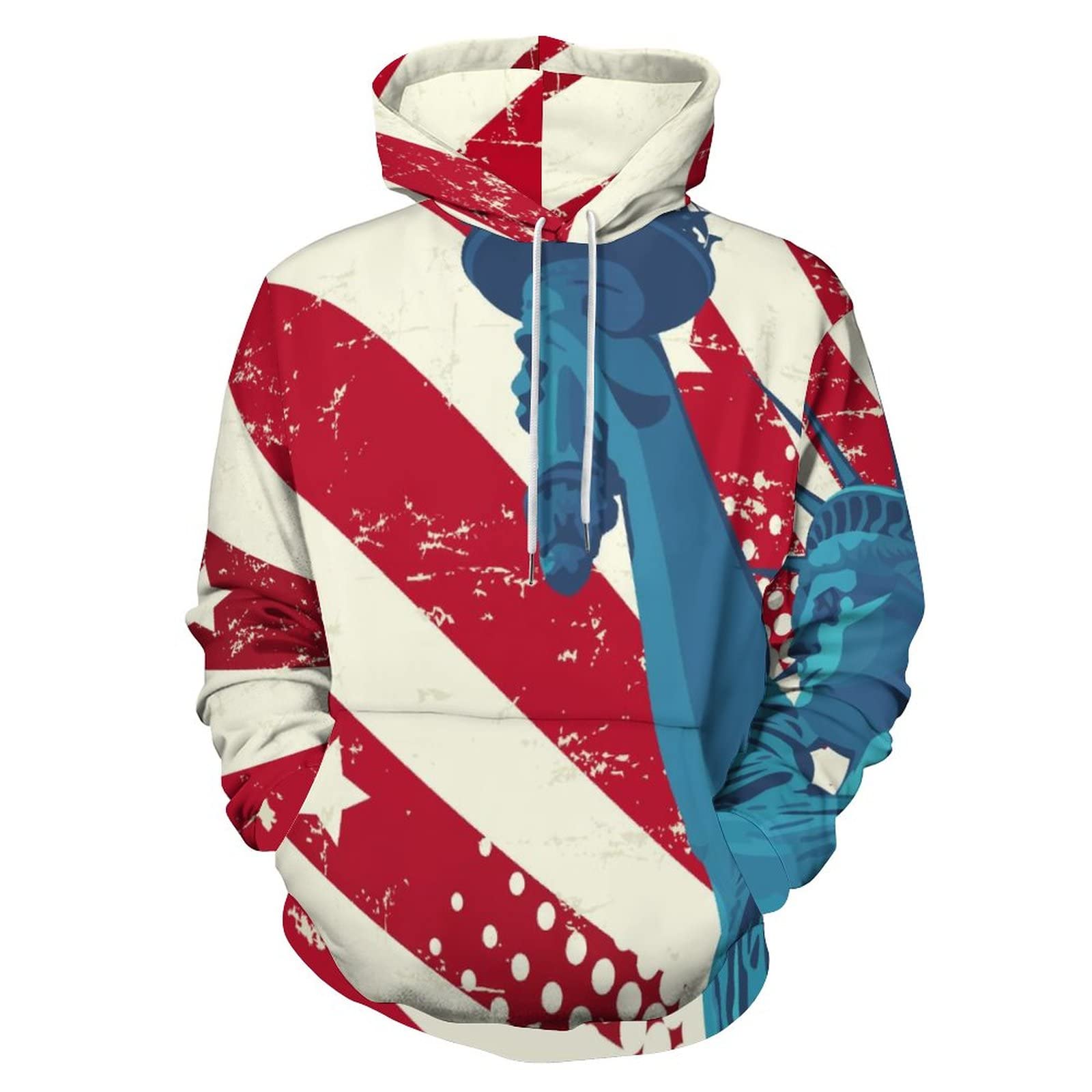 Adult Hoodie American Flag The Statue Of Liberty Sweatshirts Hoody With Pocket For Men Women
