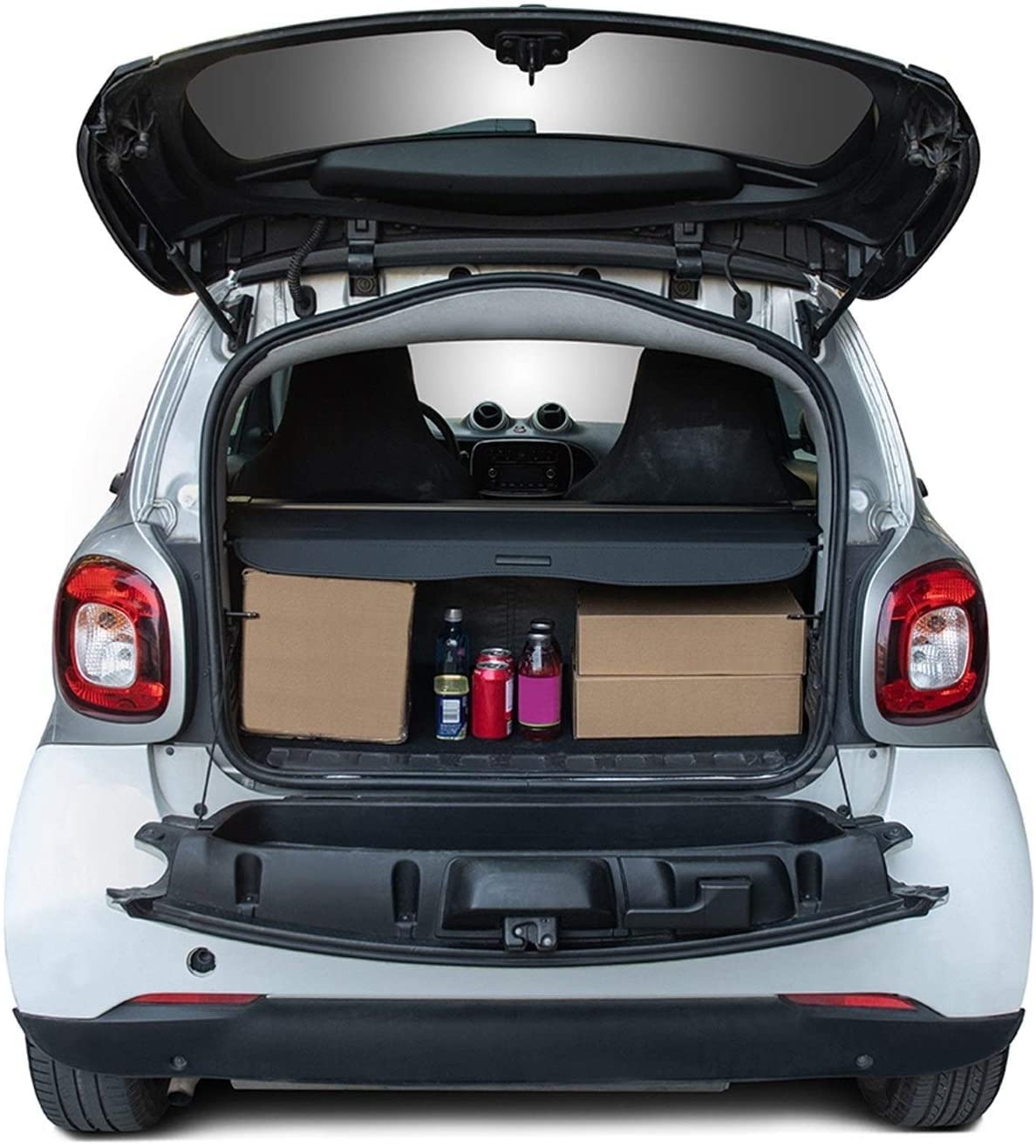 Retrattile Car Bagagli Protezione Coperchio per Smart 451 Fortwo 2007-2014, Auto Interni Accessori Baule Ripiano Conservazione Organizzare
