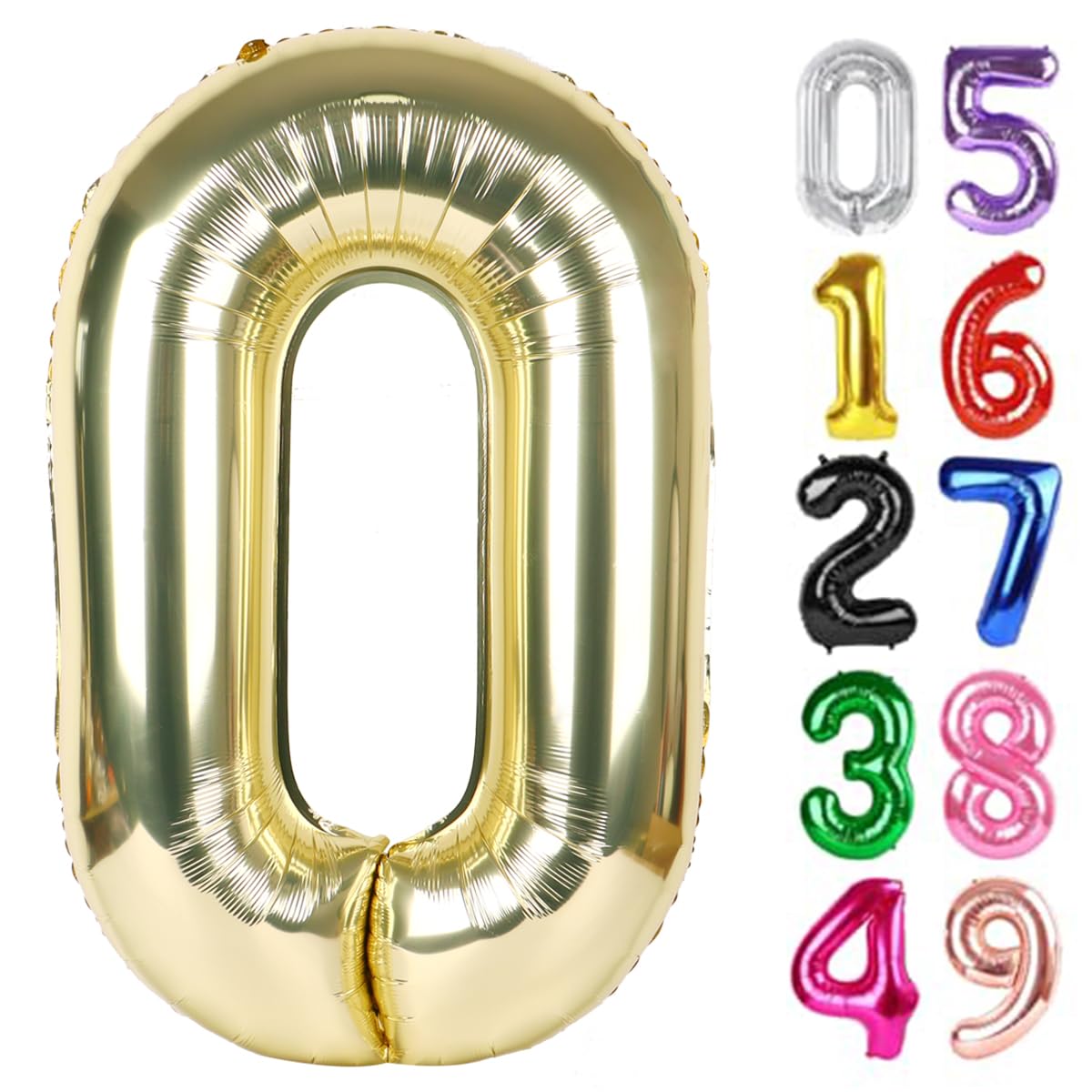Light Gold Number 0 Balloon 40 Inch, 0th Birthday Decorations Men Women