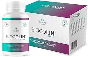 Biocolin Hair 60 Cápsulas Central Nutrition – Silício Orgânico com Vitaminas e Minerais – Suplemento em Cápsulas – Praticidade no Dia a Dia