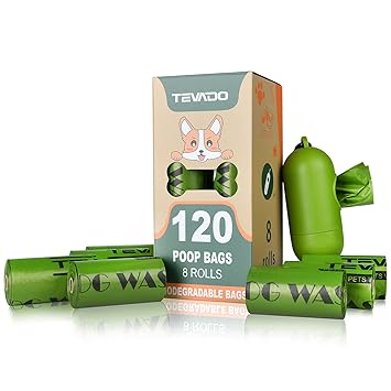 Tevado 120PCS Dog Poop Bag, Extra Thick Large Poop Bags for Dogs, Premium Dog Poop Bags 100% Leak Proof, Tear Resistant Dog Pet Waste Bags Doggie Bags Scented with Free Dispenser