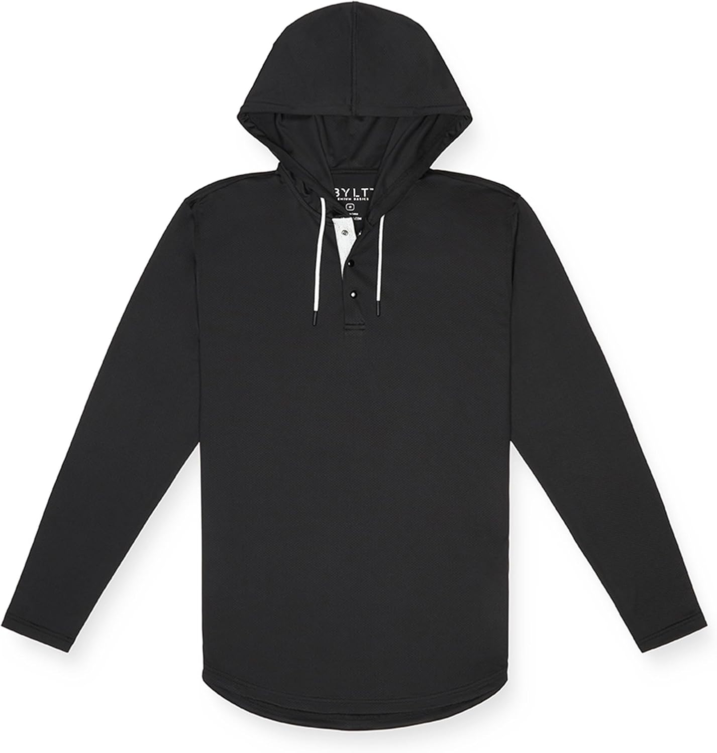 Performance Drop-Cut Circuit Long Sleeve Mens Shirt - Classic Fit, Hoodie with Adjustable Drawcord - Lightweight