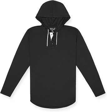 Performance Drop-Cut Circuit Long Sleeve Mens Shirt - Classic Fit, Hoodie with Adjustable Drawcord - Lightweight