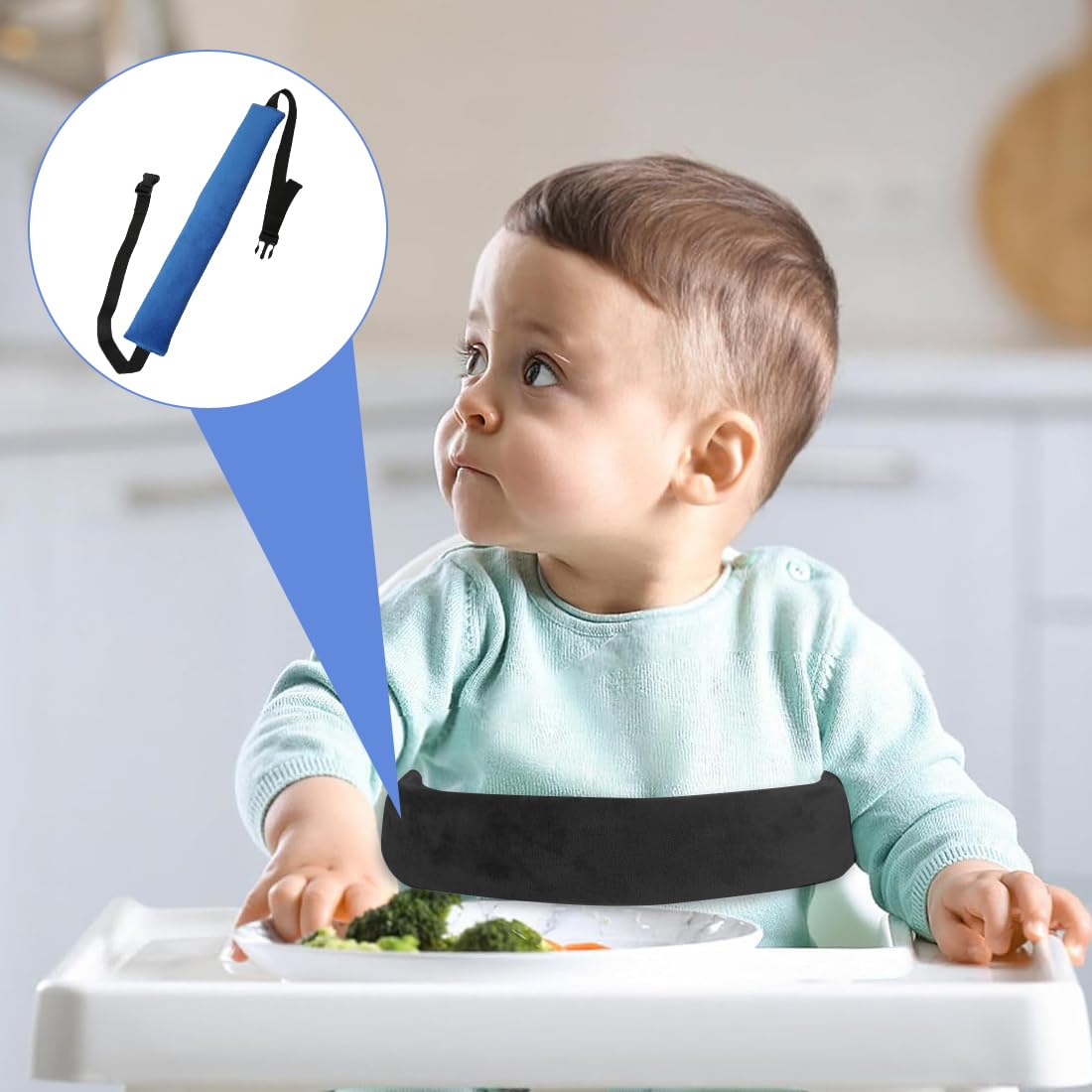 GXGM 1 Pezzi Cinture Seggiolone Pappa Universale, Cinturino Sicurezza Bambini, Cinghia Passeggino,Adatto Per Sdraietta Neonati, Sedie E Carrelli Per Stokke Tripp Trapp(blu.B)