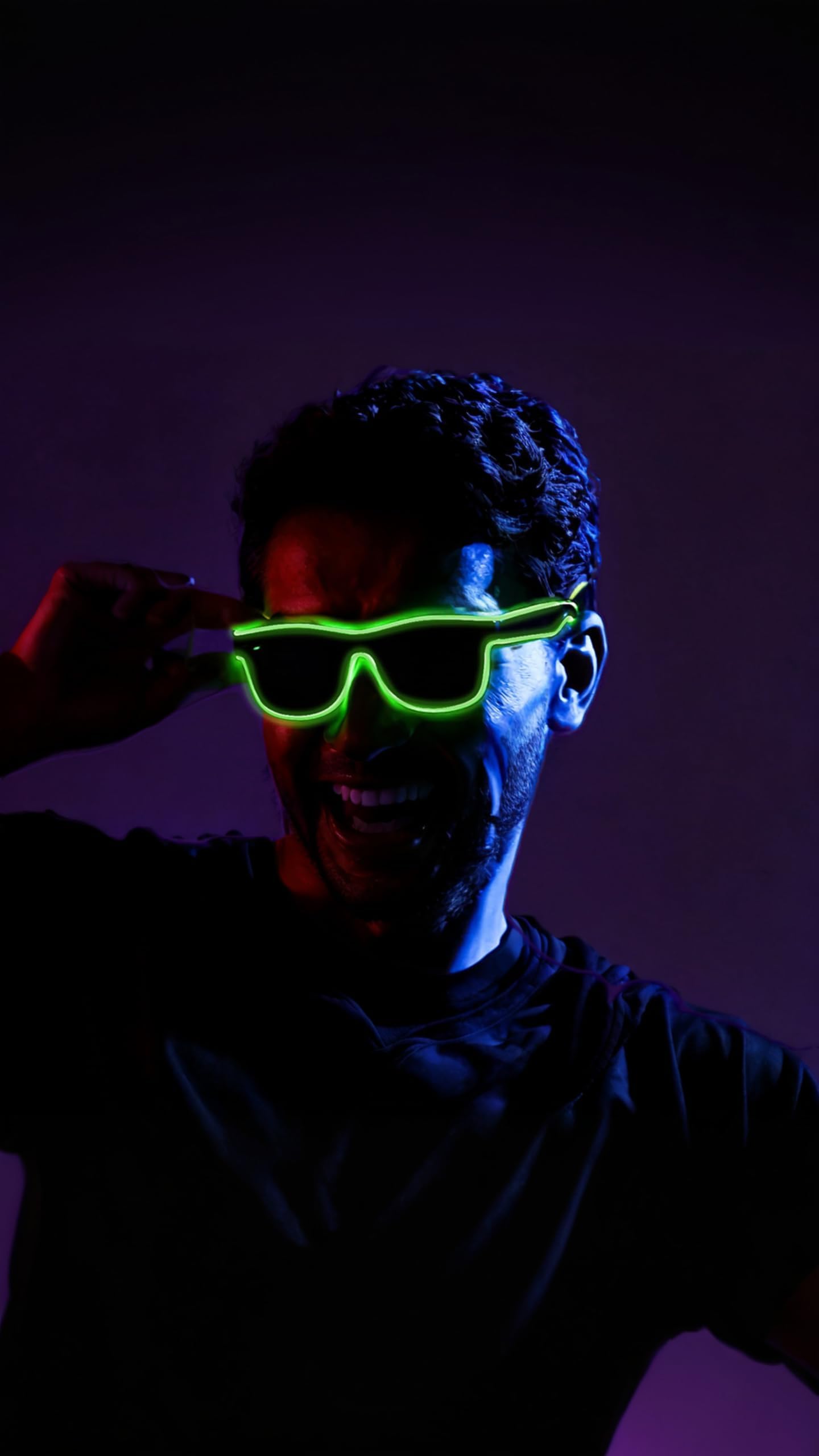 Sweet seven Light up EL Wire Neon Rave Glasses, 1Pcs LED Visor Glasses Luminous Glasses, for Rave Parties, Halloween, and EDM Festivals, 3 Modes, Glow in the Dark, Flashing,for Kids and Adults(Green)