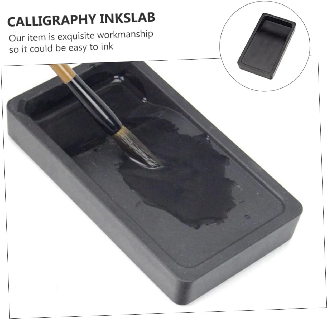 STOBOK 3pcs Portable Inkslab Calligraphy Supplies Inkstone for Students Teachers Plastic Material