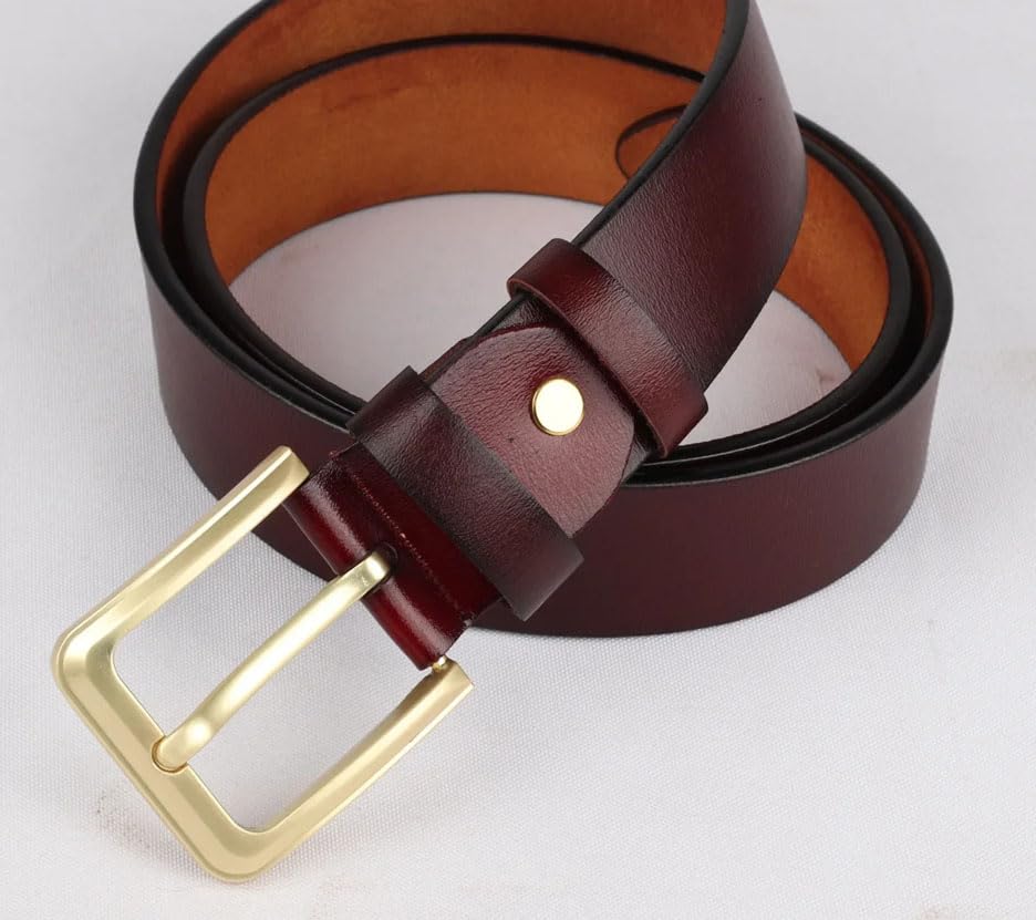 Men Daily Leather Belt with Pin Buckle and Comfortable Waist Strap2