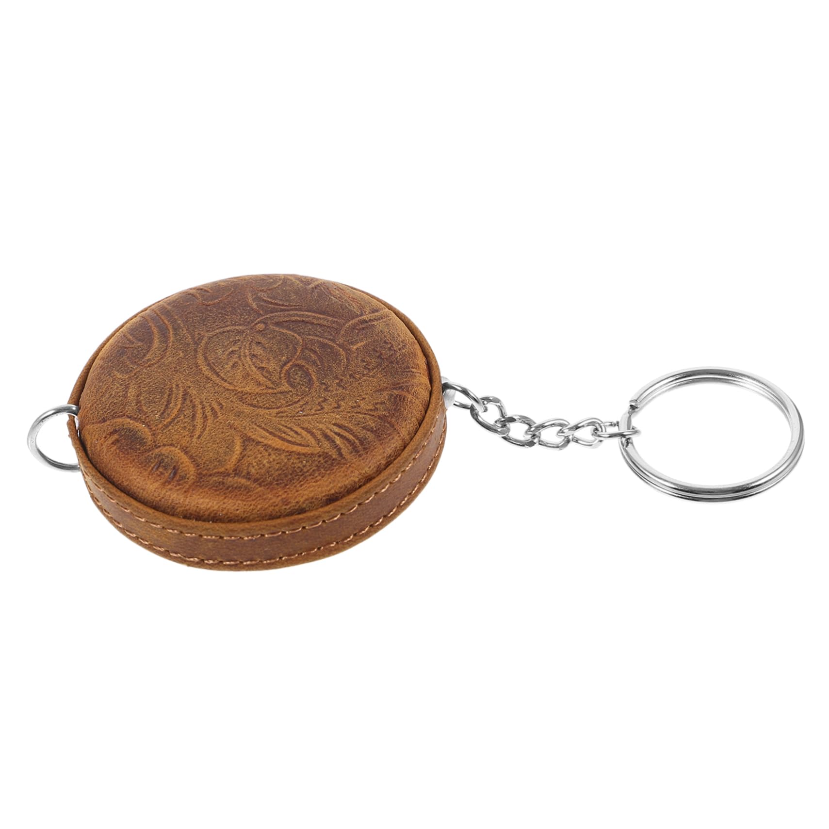 OSALADI 5 Pièces Mini Mètre Ruban En Cuir De Vache Découd-vite Mètre Ruban Balance Intelligente Mince Double Face Clé Lester Douane Masquage Rétractable Mesureur Porte-clés Peau De Vache