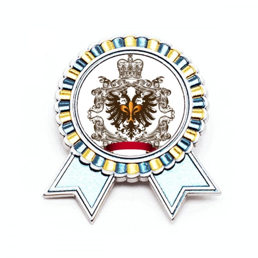 Broche avec emblème aigle à double tête pour costume de soirée EU