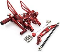 Vista 1 de Krace Estriberas delanteras para motocicleta, juego de estriberas traseras reposapiés, pedales de cambio de freno, totalmente ajustables, apto