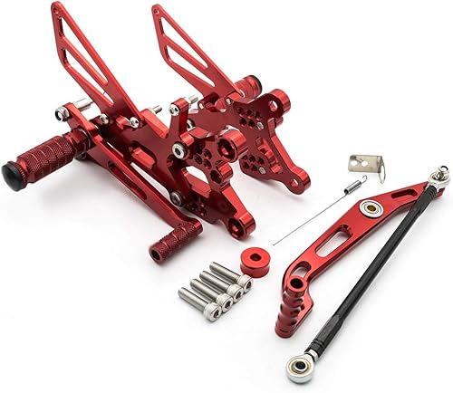 Krace Estriberas delanteras para motocicleta, juego de estriberas traseras reposapiés, pedales de cambio de freno, totalmente ajustables, apto para disponible en Yaxa Colombia