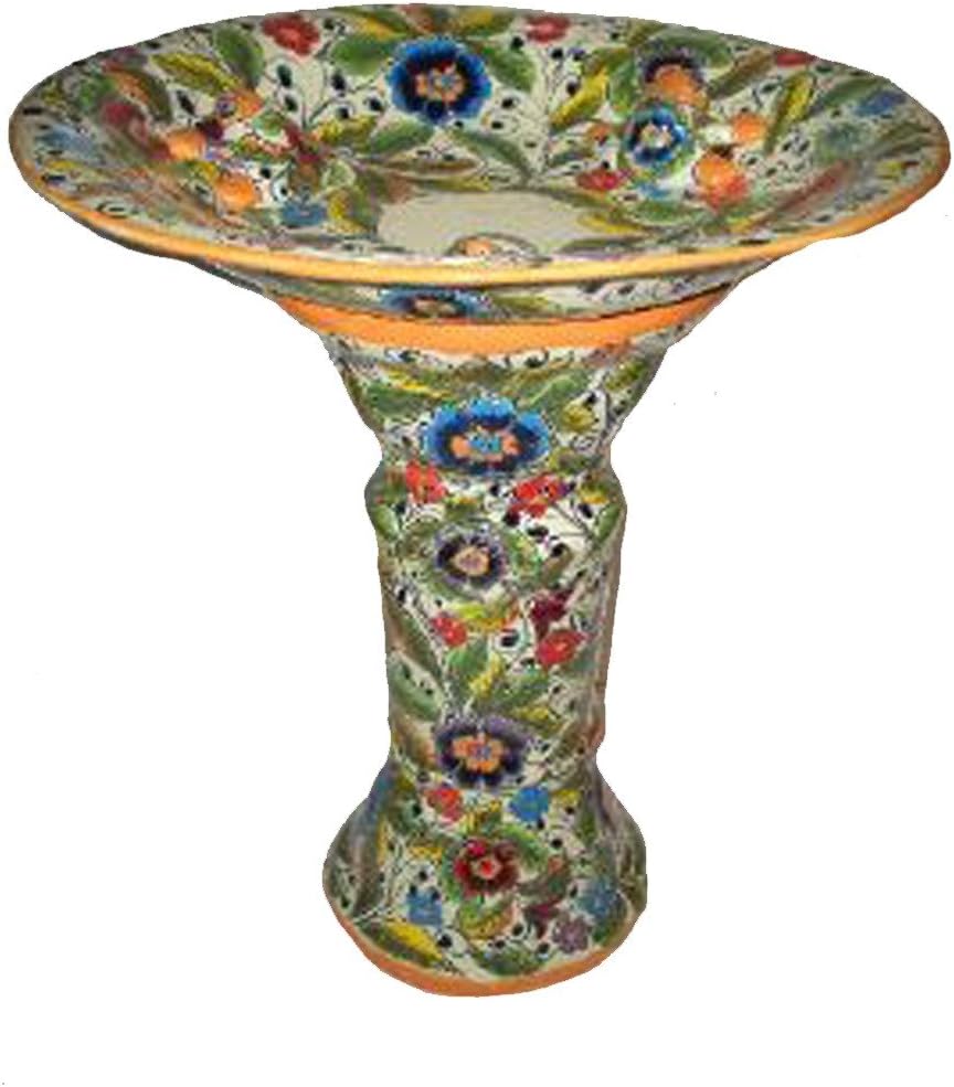 Talavera Colors Deluxe Valencia Bird Bath, 18 x 28