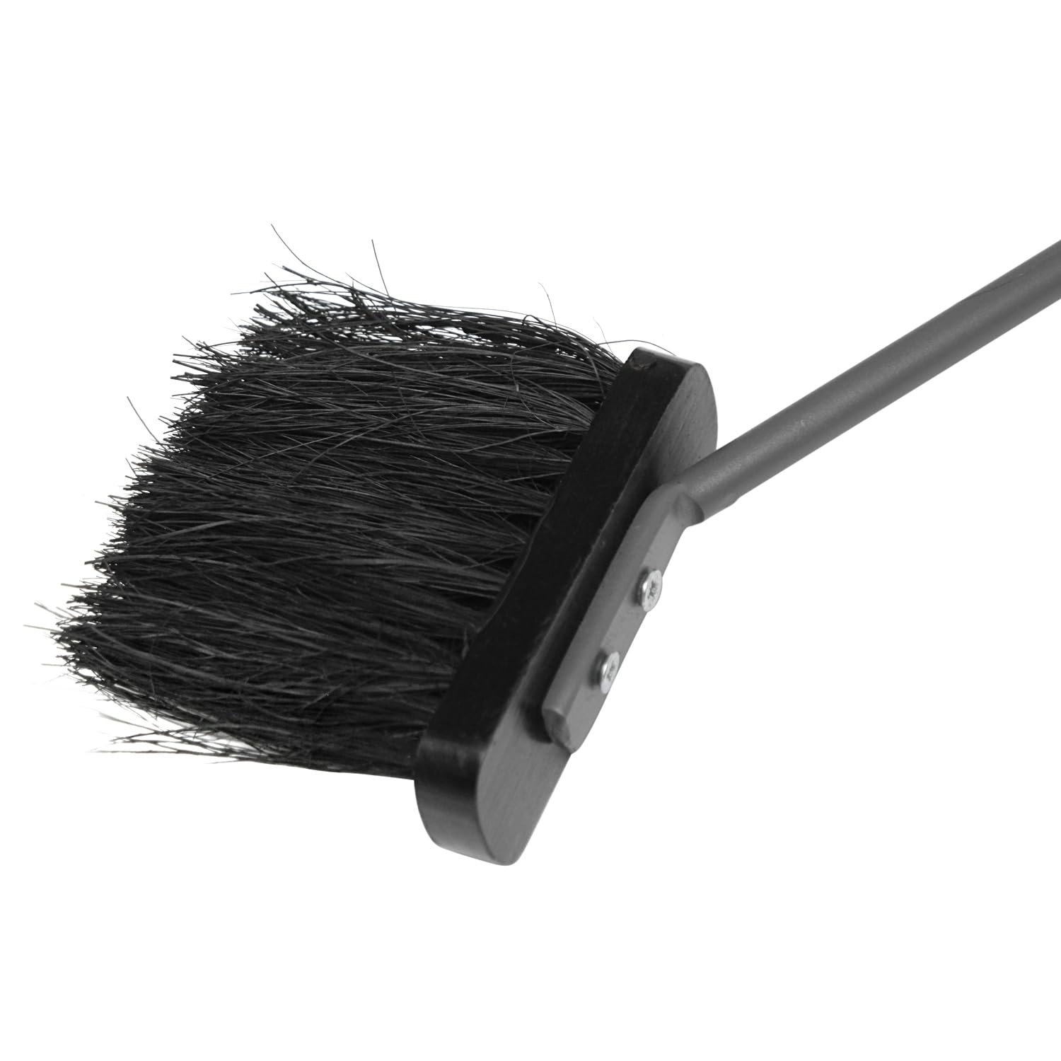 raik Kaminbesteck Otto 3-teilige Kamingarnitur aus Besen Schaufel Schürhaken im Ständer 64 cm Holzgriffe Stahl Grau für Kaminöfen, Feuerstelle, Küchenherd Kaminpflege